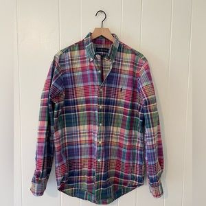 Ralph Lauren Blue Label Bright & Bold Madrás Style Plaid  Shirt